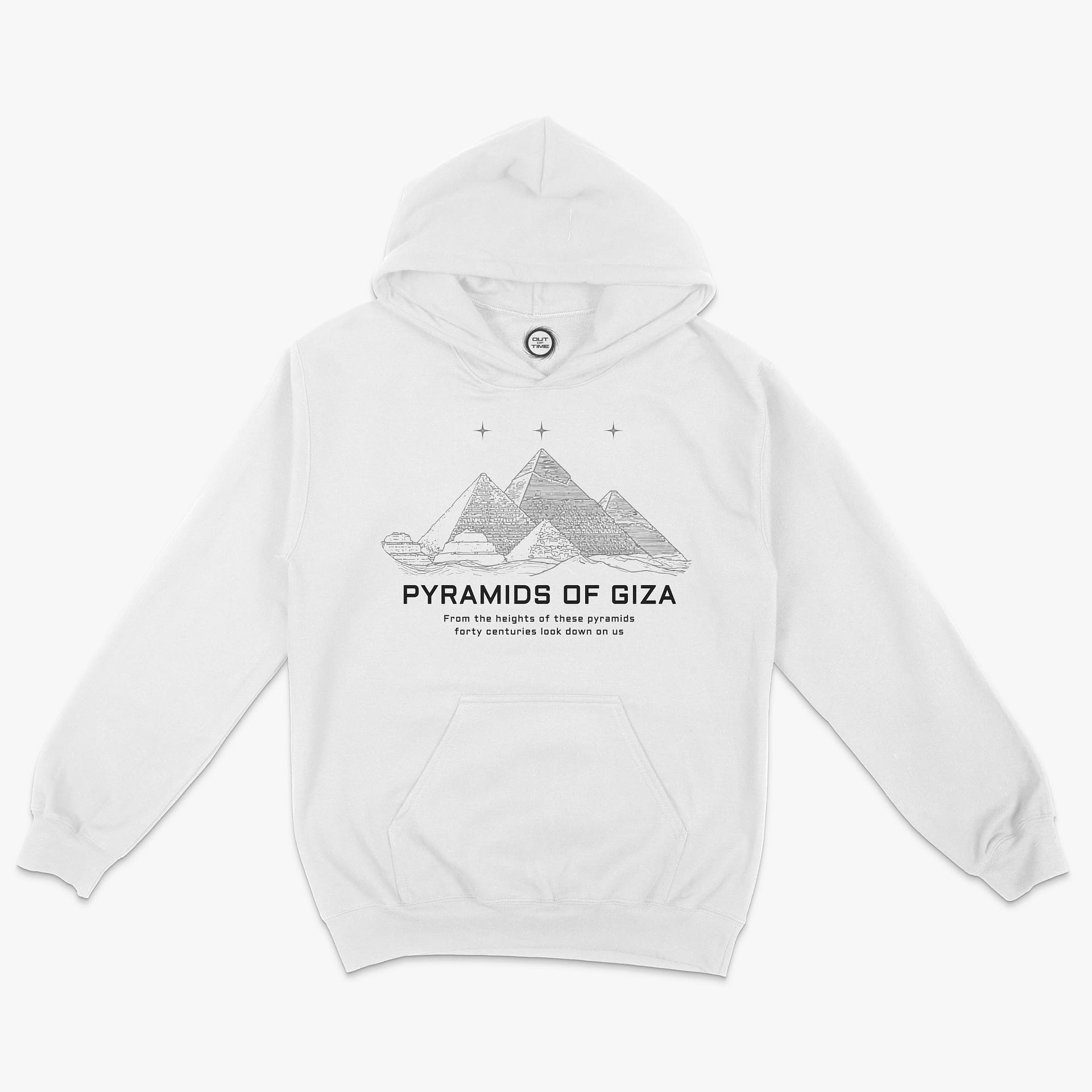 Pyramids of Giza Hoodie-White-S-Out Of Time