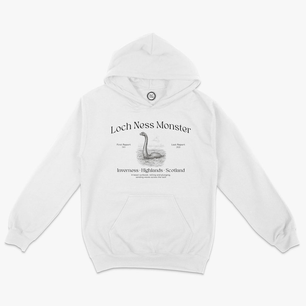 Loch Ness Monster Hoodie-White-S-Out Of Time