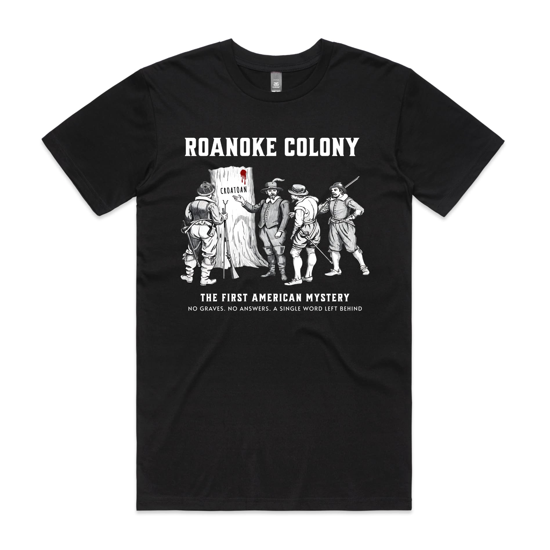 Roanoke Colony T-Shirt-S-Black-Out Of Time
