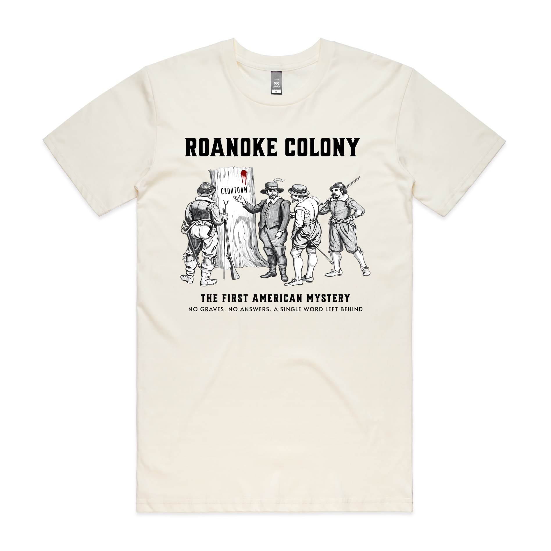 Roanoke Colony T-Shirt-S-Natural-Out Of Time