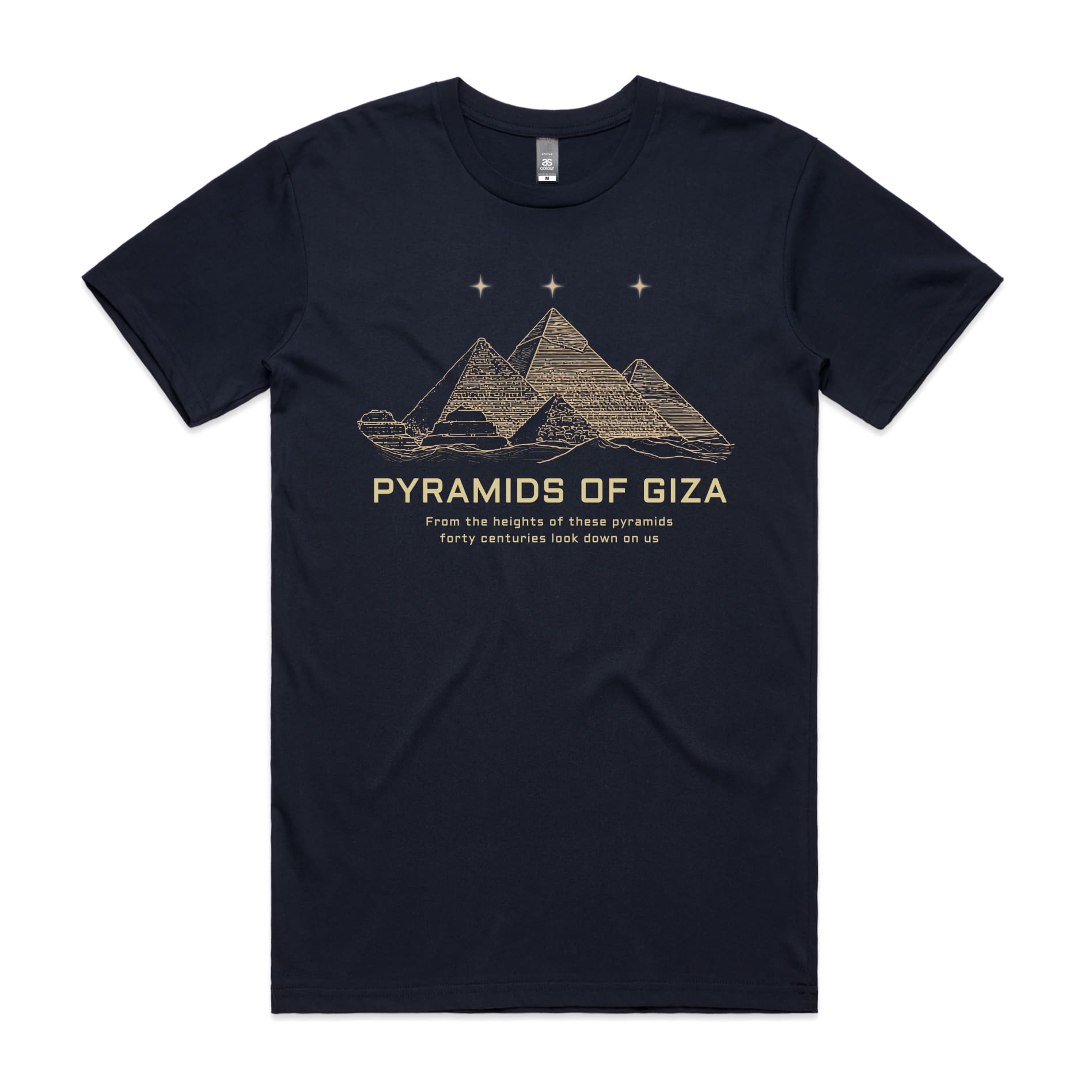Pyramids of Giza T-Shirt-S-Navy-Out Of Time