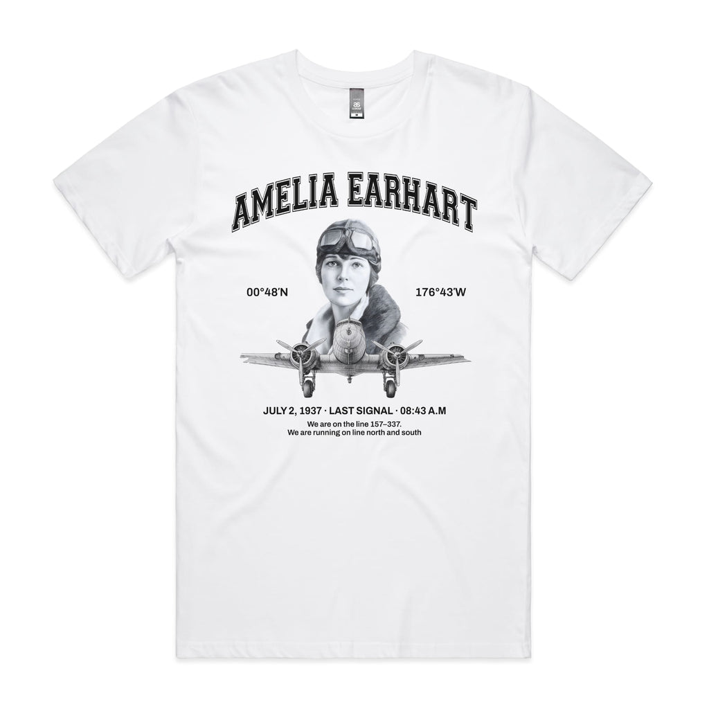 Amelia Earhart T-Shirt-S-White-Out Of Time