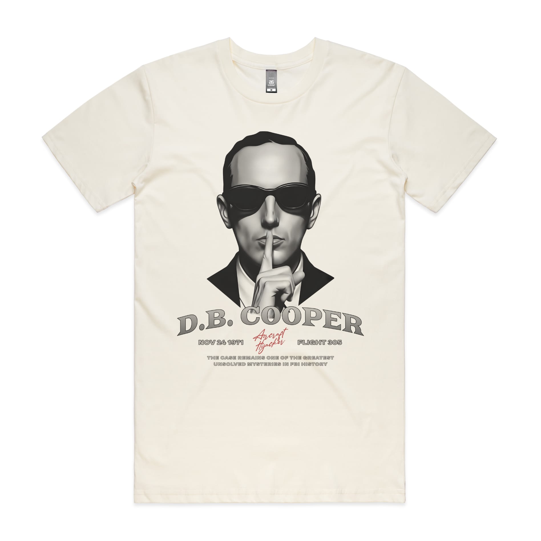 D.B. Cooper T-Shirt-S-Natural-Out Of Time
