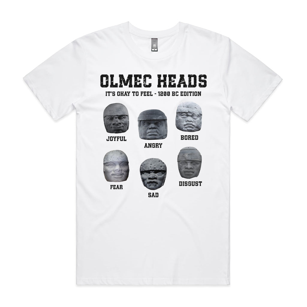 Olmec Heads T-Shirt-S-White-Out Of Time