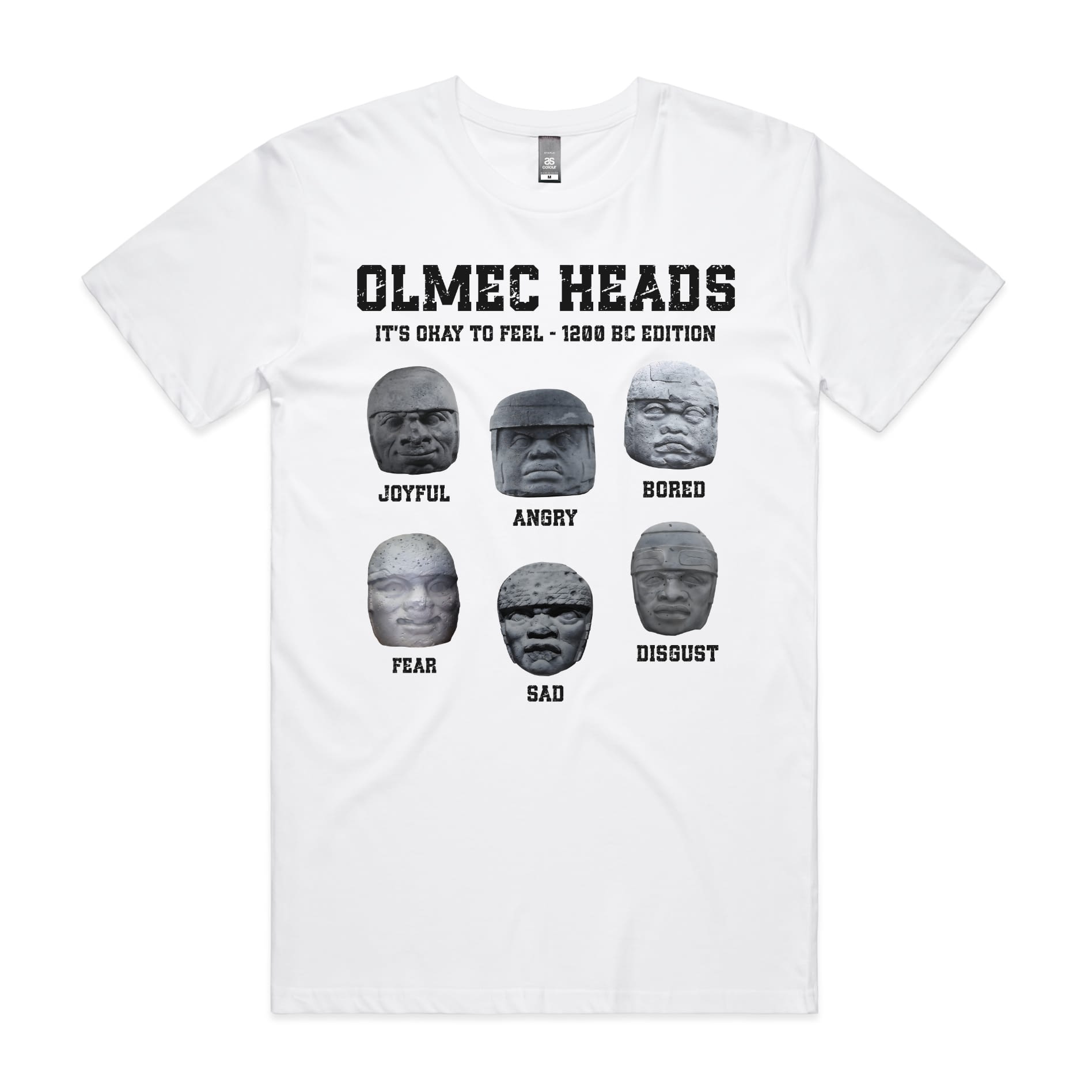 Olmec Heads T-Shirt-S-White-Out Of Time